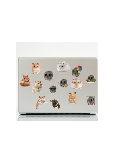 31 Adet Hamster Sticker Seti - Etiket Seti Scrapbook Bullet Journal Çok Renkli