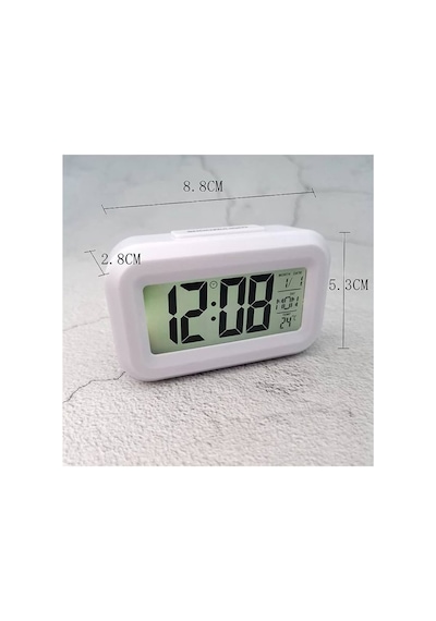 Dol-2108 Mini Dijital Işıklı Masa Saati Sıcaklık Ölçer Termometre Saat - Takvim - Alarm Çok Renkli