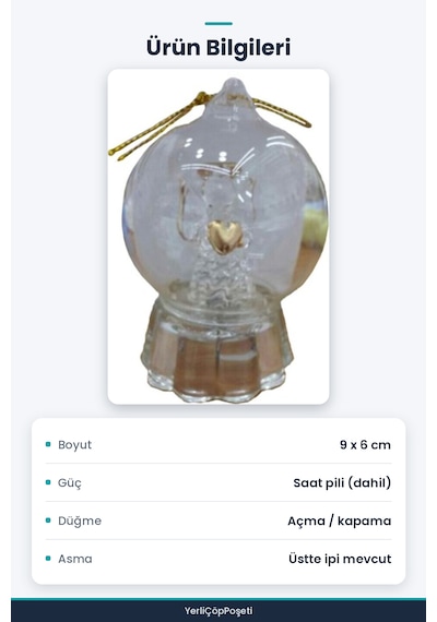 Melek Figürlü Işıklı Küre Karışık