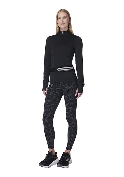 Sweaty Betty Sweaty Betty Therma Boost Running Half Zip Kadın Siyah Sweatshirt 6000 Siyah
