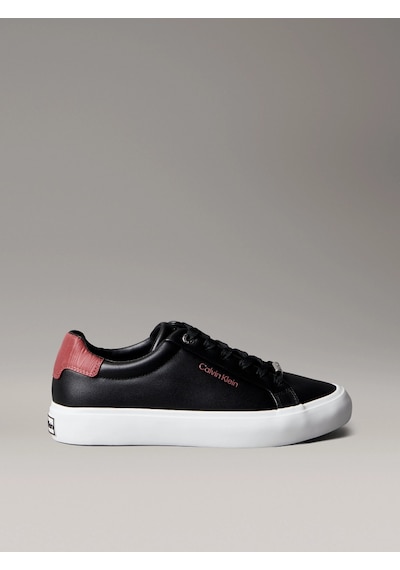 Calvin Klein Vulc Bağcıklı Deri Ve Hareli Kadın Siyah Sneaker Hw0hw02747-0gk Siyah