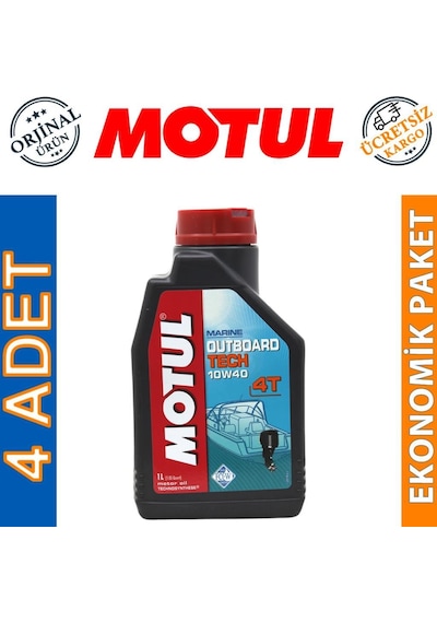 Motul Marine Outboard Tech 4t 10w-40 1 Lt Tekne Motor Yağı 4 Adet