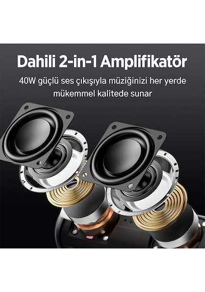 Nowgo F8 40w Rgb Speaker Su Geçirmez Taşınabilir Kablosuz Bluetooth Hoparlör Siyah
