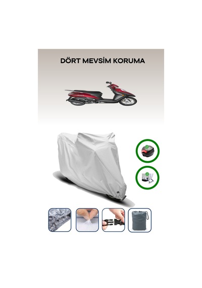 Gri Arka Çanta Ve Kilit Uyumlu Haojue Vh 125 Uyumlu Motor Brandası