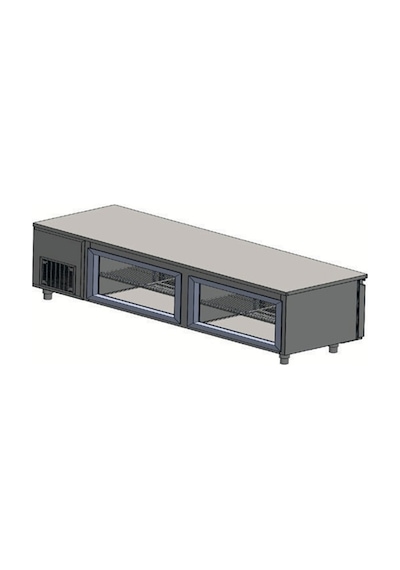 Karacasan Endüstriyel 430 Çelik Kaliteli 632 Lt 235 Cm Üç Kapılı Tezgah Tipi Et Balık Dolabı Cs-tez 4 - 700 Cm-eb