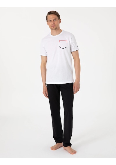 Pierre Cardin 6082 Erkek Penye Pijama 25y Beyaz