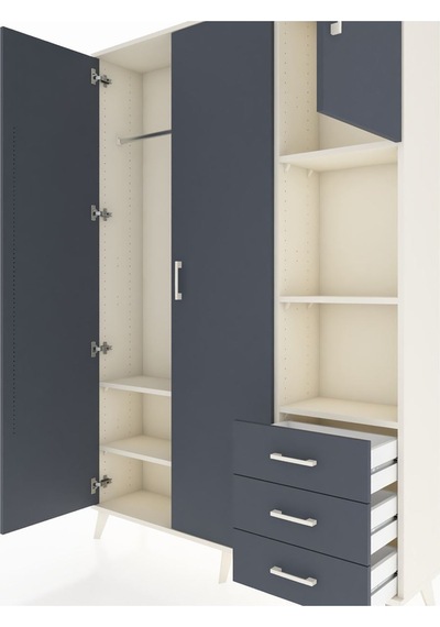 Arges Dolap 5 Raflı 3 Çekmeceli Tek Askılı 132x30x195 Aytaşı-antrasit/antrasit Antrasıt/antrasıt Arges Dolap 5 Raflı 3 Çekmeceli Tek Askılı 132x30x195 Aytaşı-antrasit/antrasit Antrasıt/antrasıt
