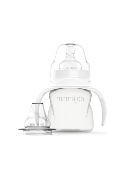 Mamajoo Kulplu Antikolik Alıştırma Biberonu 160 ml 6 Ay+ | Orta Akışlı, 2-in-1