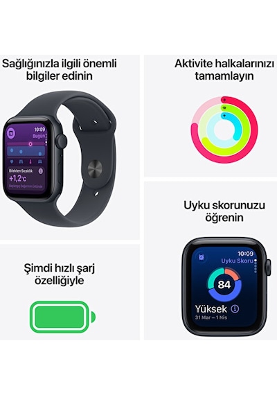 Apple Watch SE 3 MEHJ4TU/A GPS 44 MM Akıllı Saat M/L (Distribütör Garantili)