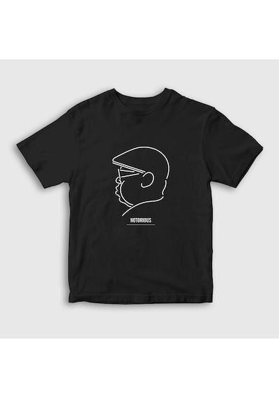 Presmono Unisex Çocuk Neon The Notorious Bıg T-shirt Siyah