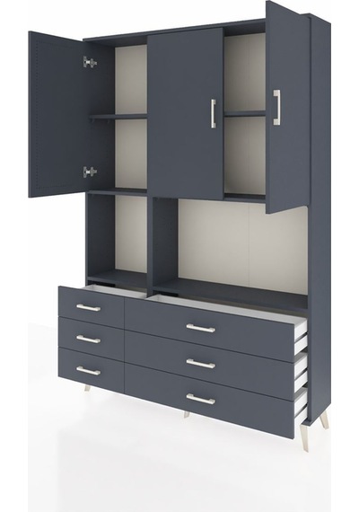 Arges Dolap 6 Raflı 6 Çekmeceli 3 Kapaklı 132x30x195 Antrasit-antrasit/antrasit Antrasıt/antrasıt Arges Dolap 6 Raflı 6 Çekmeceli 3 Kapaklı 132x30x195 Antrasit-antrasit/antrasit Antrasıt/antrasıt
