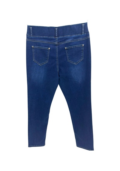 Zanessi Fashıon Büyük Beden Beli Lastikli Likralı Denim Kadın Pantolon Lacivert