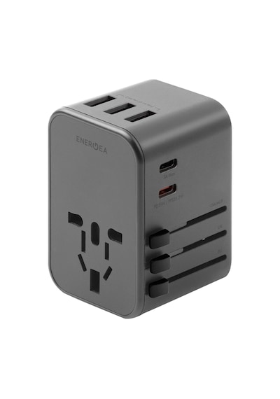 Travelworld 35 Universal 35w Type-c 15w Type-c Ve 12w Usb Çıkışlı Pd Hızlı Şarj Aleti - Koyu Gri