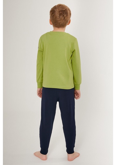 U.s. Polo Assn Multicolored Yeşil Erkek Çocuk Uzun Kol Pijama Takım Fıstık Yeşili