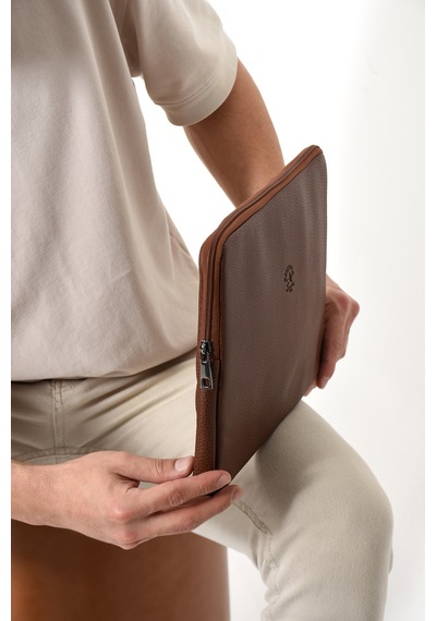 Westpolo Vegan Deri Unisex Laptop, Evrak Çantası - 6077 Taba