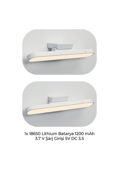 Şarjlı Dokunmatik Dimli Beyaz Gövde Mıknatıslı Led Aplik 4w Ip20 Beyaz - 937186306 Beyaz