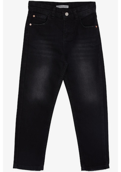 Breeze Kız Çocuk Kot Pantalon Cepli 10-14 Yaş, Siyah Siyah