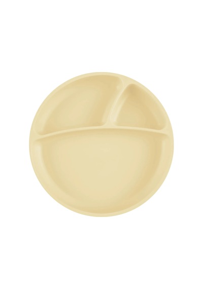 Oioi Porsiyon Vakum Tabanlı Silikon Tabak Mellow Yellow Mellow Yellow Sarı
