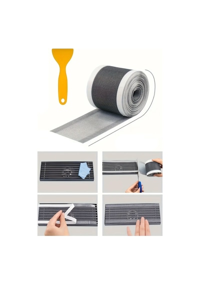 Portatif Tasarım Kesilebilir Gider Süzgeci Ve Sineklik Tamir Kiti 12 Cm 4 Metre Diğer