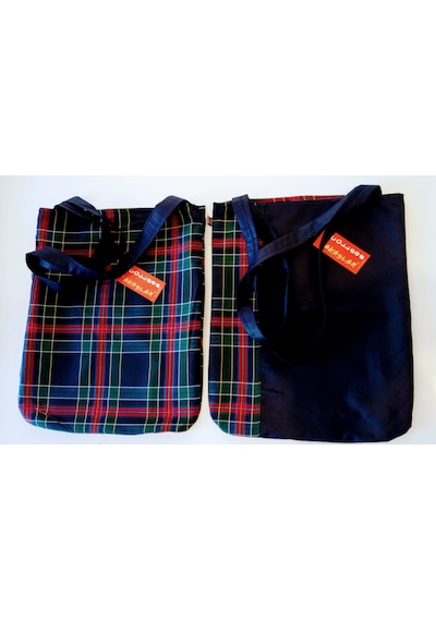 Çift Taraflı Scotch Ekose Omuz Çantası Çok Renkli