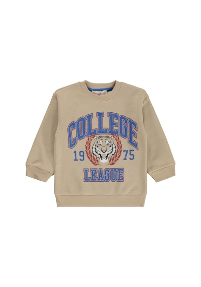 Silversun Kids Silversun 1975 Aslan Baskılı 2-7 Yaş Sweatshirt - Bej
