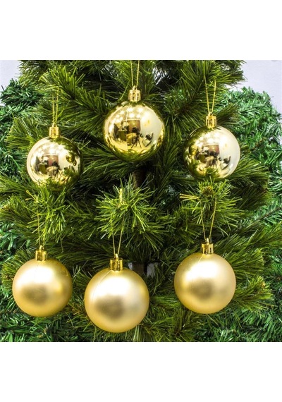 Yılbaşı Ağacı Süsü Mat Ve Parlak Gold 5 Cm 12'li