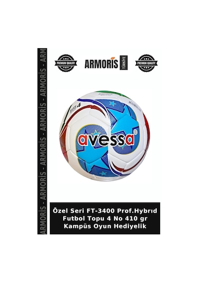 Özel Seri Ft-3400 Prof.hybrıd Futbol Topu 4 No 410 Gr Kampüs Oyun Hediyelik Çok Renkli