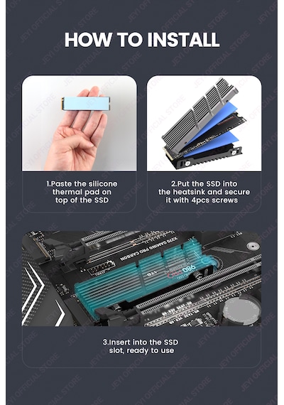 Jeyı Ssd Soğutucu 2280 M.2 Nvme Radyatör Magnezyum+alüminyum İ002