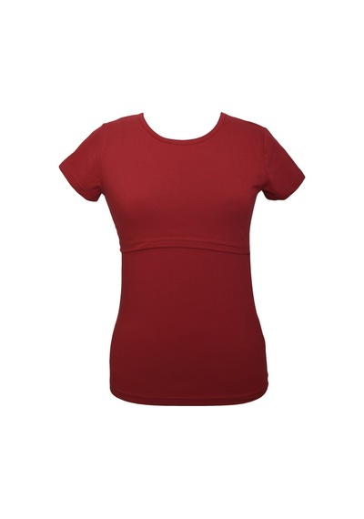 Luvmabelly Maternity 2501 2516 Pamuklu Lohusa Emzirme Tshirt 9 Renk Mevcut -bordo