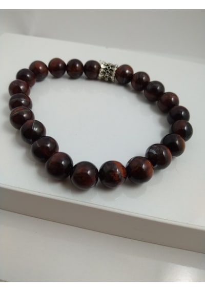 Kizil Kaplangözü Taşi Bileklik Doğaltaş Unisex Bileklik Çok Renkli