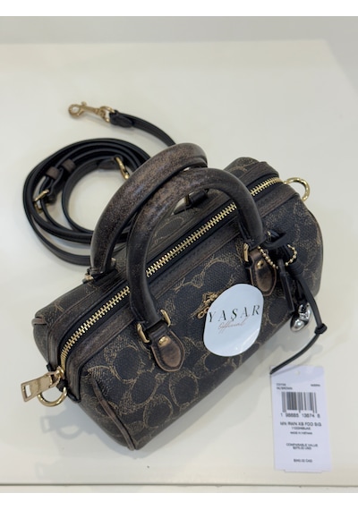 Coach Mini Rowan Crossbody Kadın Çanta Altın - Siyah