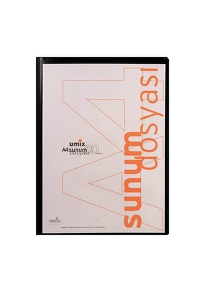 Umix U1106p Önden Cepli A4 80 Yaprak Siyah Sunum Dosyası