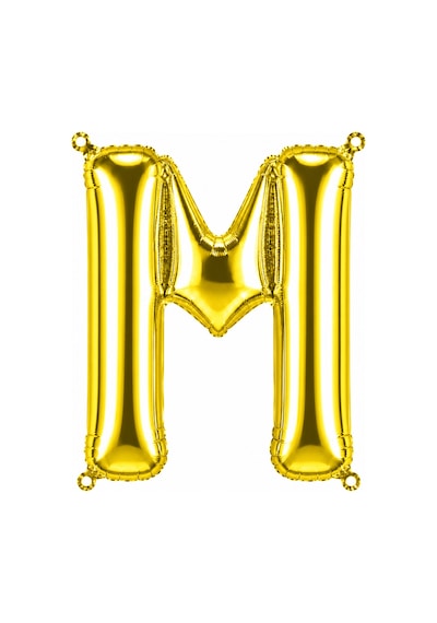 M Harfi Folyo Balon Altın Rengi 100 Cm