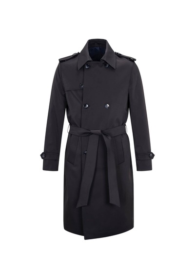 Hatemoğlu Lacivert Slim Fit Bebe Yaka Pamuklu Pardösü 36367 Lacivert