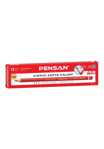 Kırmızı Kopya Kalemi 12 Adet Kod : 55410 Kırmızı