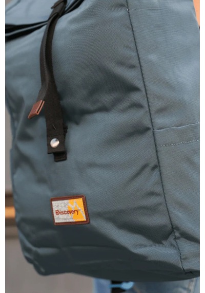 Discovery Icon Roll Top Sürdürülebilir Unisex Sırt Çantası Mavi 3