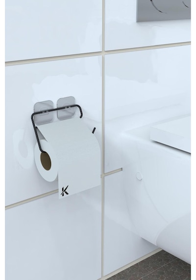 Buççin Online Mağaza Yapışkanlı Wc Tuvalet Kağıtlık Wc Kağıt Tutacağı Metal Banyo Modern Metal Siyah Çok Renkli