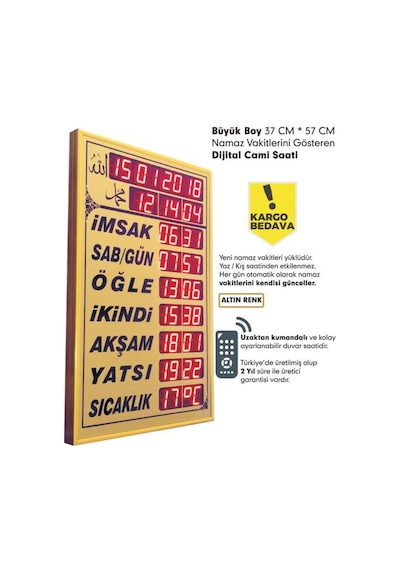 Cami Market Büyük Imsakiye - Cami Saati - Ezan Vakitlerini Göster