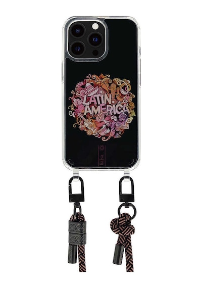 Kajsa Apple Uyumlu iPhone 14 Plus Kılıf Kajsa Missy And Match Şeffaf Desenli İp Askılı Kapak KAJSA-25508