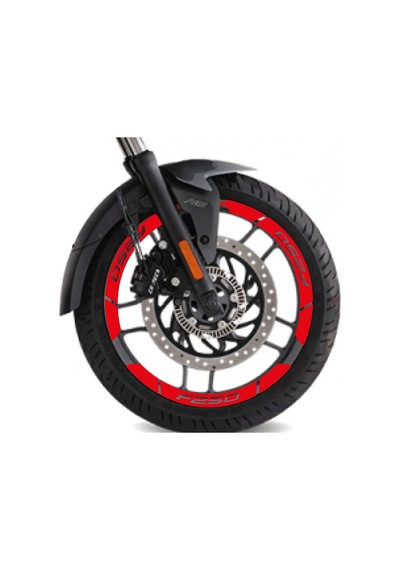 Kırmızı Bajaj F250 Geniş Jant Sticker Etiket Modeli