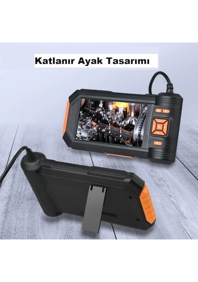 Ekranlı 3 Lesli 5 Metre Yılan Kamera Sert Kablo