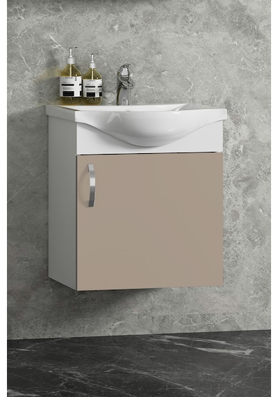 Yıldız 45 Cm Beyaz-selenit Mdf Seramik Lavabolu Asma Banyo Alt Dolabı