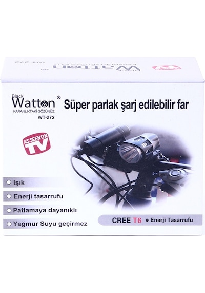 Blackwatton Wt - 272-Profesyonel Bisiklet Lambası Siyah