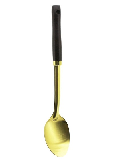 Newlife Clkn-2321 36.5cm Gold Altın Metal Ahşap Saplı Servis Kaşık - 12'li Paket Diğer