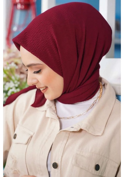 Melodi Scarf Kadın Tesettür Mio Caz Eşarp Hijab Bordo Bordo