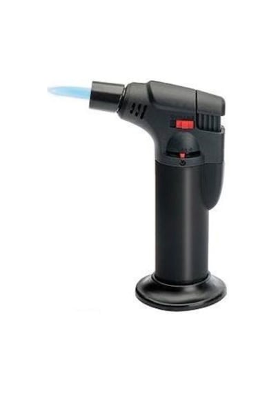 Orta Boy Doldurulabilir Depolu Pürmüz Alev Çakmak 1300 C - Torch Siyah