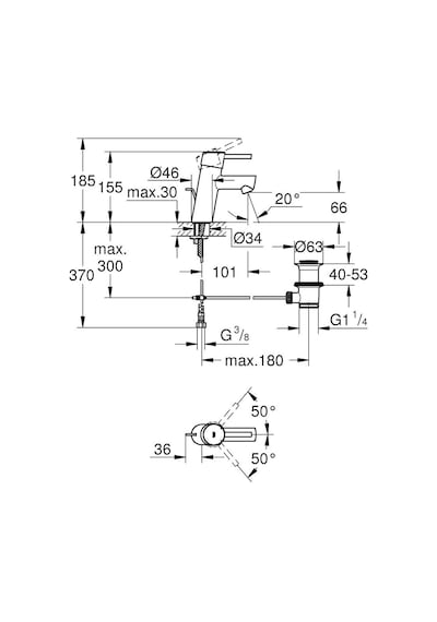 Grohe Concetto S-Boyut Lavabo Bataryası Krom 32204001