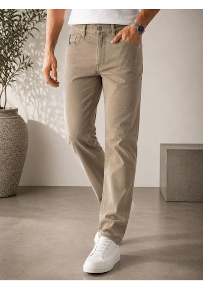Classics Men Captiva Regular Fit Likralı Erkek Desen Jean Pantolon 7733 Krem