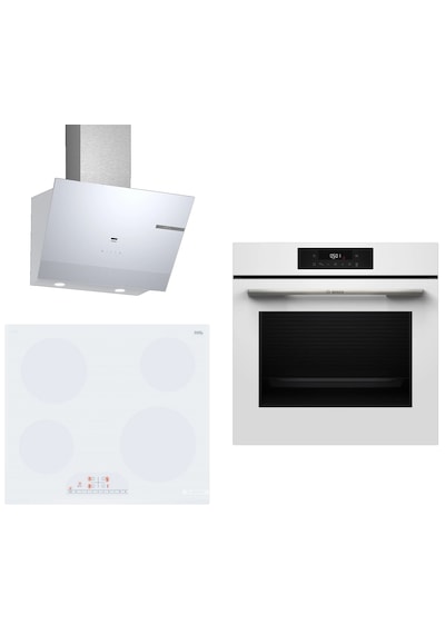Bosch HJG852YW0T - PKE612FA2E - DWK67PJ20T Elektrikli Ocaklı Beyaz 3 Lü Ankastre Set 676