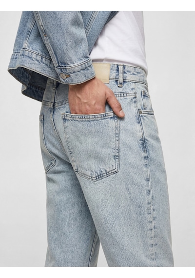 Koton Normal Bel Pamuklu Vintage Straight Jean Pantolon Açık İndigo 6sam40046nd